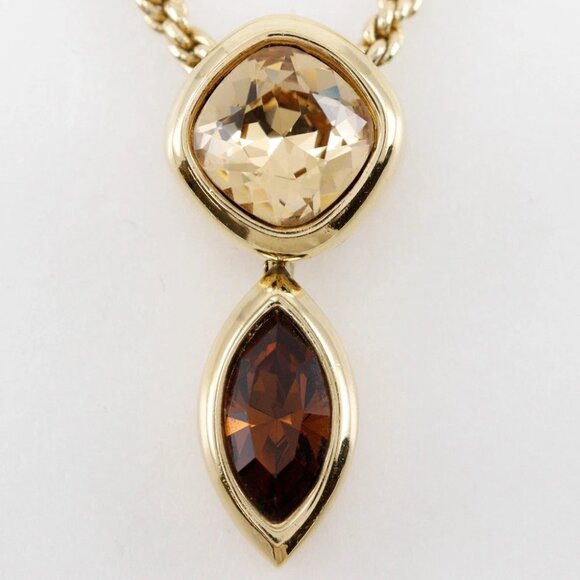 Dior Colored stone Necklace vintage Plated Gold 12.9g Women - Picture 6 of 8